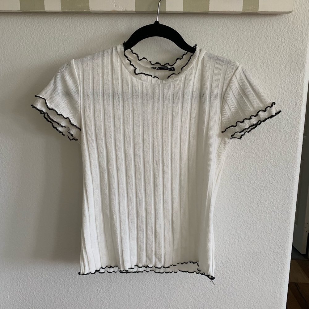 Zara ribbed babydoll tee